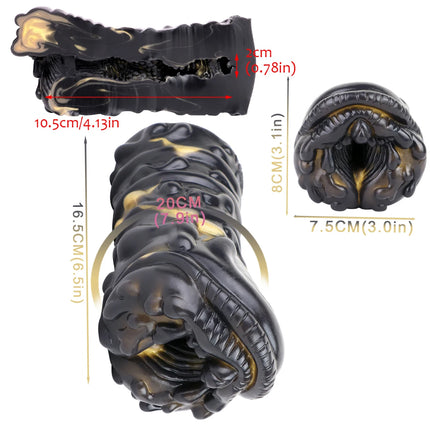 ELKKOST White Pocket Pussy  Stroker Wireless Control Vibrating Monster Male Masturbator for Men Realistic Dual-hole Vagina Anal