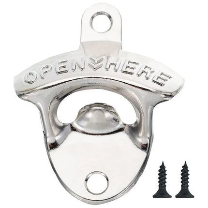 1Set Vintage Wall Mounted Wine Beer Bottle Opener Tool Keyring Bar Drinking Kitchen.
