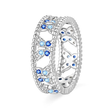 Rings For Women 100% 925 Sterling Silver Pink Heart Crown Star Moon Snowflake Zircon Rings Fashion Engagement Wedding Jewelry