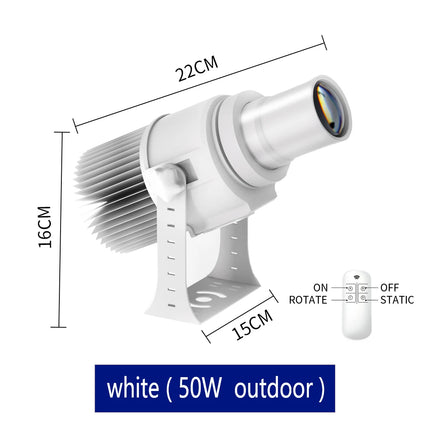 Custom Led HD Gobo Logo Projector Indoor Outdoor Ip67 Waterproof Rotating Advertising Image Projection Light For Floor Wedding