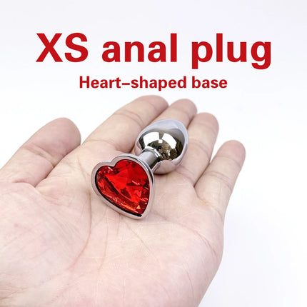 Metal Heart-shaped Butt Plug G-spot Massagers Masturbation Tools Beginner Anal Plug Adult Couple Sexual Health Adult Sex Toys