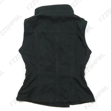 Y2K Harajuku Womens Crop Top Sexy Slim Casual Button-Down Sleeveless Turtleneck T-Shirt Goth Punk Rock Hip Hop Hottie Streetwear