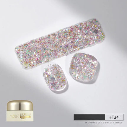 Pretty Colorful Glitter Nail Polish Reflective Candy Color Nail Varnish Semi Permanent UV Polish Nails Art Manicure Jelly Glue
