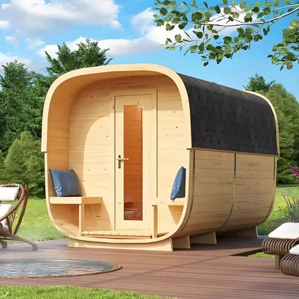 Customized Modern Design Traditional Dry Steam Sauna Room Premium Outdoor for 4 People Electric Heating Hemlock for Villas