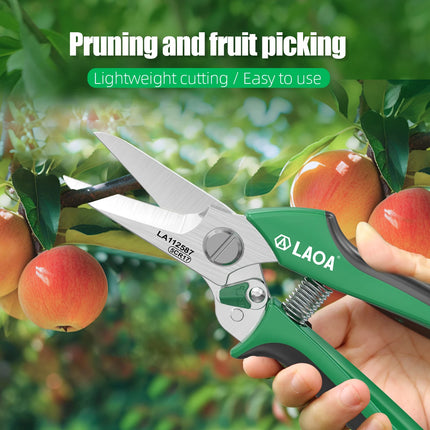 LAOA Garden Pruning Shears 8" Multipurpose Scissors Fruit Picking Branch Cutting Gardening Hand Tool