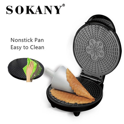 Electric Crispy Egg Roll Maker Household Breakfast Egg Roll Machine Waffle Baking Pan Ice Cream Cone Iron Baking Iron 220V
