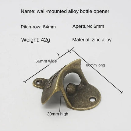 1pc Retro Decorative Bottle Opener Wall Mounted Hanging Beer Openers Bar Tools Alloy Electroplating Process Bar Cafe Wall Decor