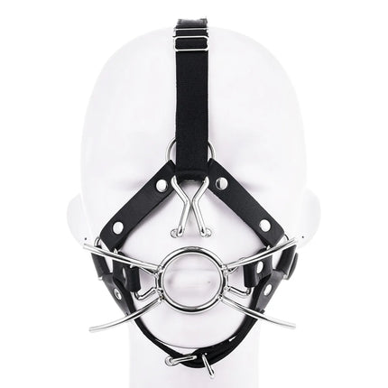 BDSM Metal Spider Gag with Nose Hooks Head Harness Bondage Slave Restraint Adult Sex Toy for Women Men Gay Fetish Role Play Gear