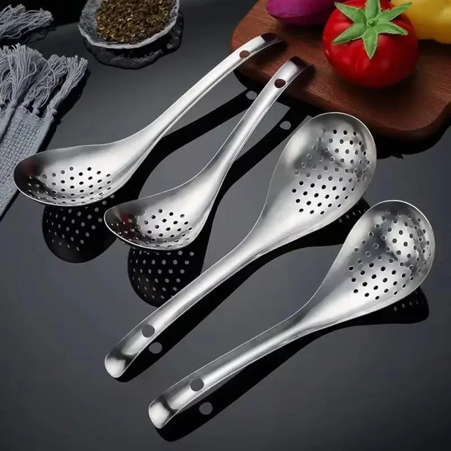 1 Pack Stainless Steel Colander Kitchen Colander Spoon Filter Strainer Food Scoop Perforated Skimmer Colander Easy to Clean