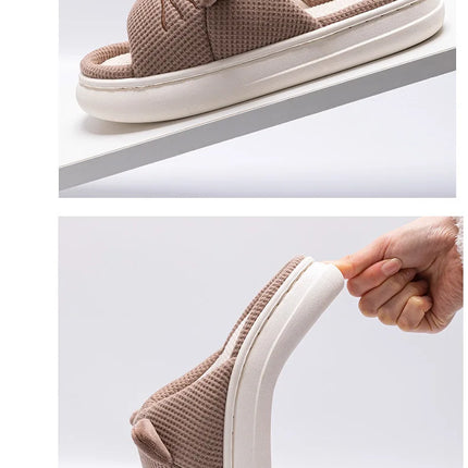 Home Slippers Panda Cat Women Summer Cute Linen Couples Indoor House Non-Slip Thick Funny Sandals Cartoon Kawaii Shoes 2025 New