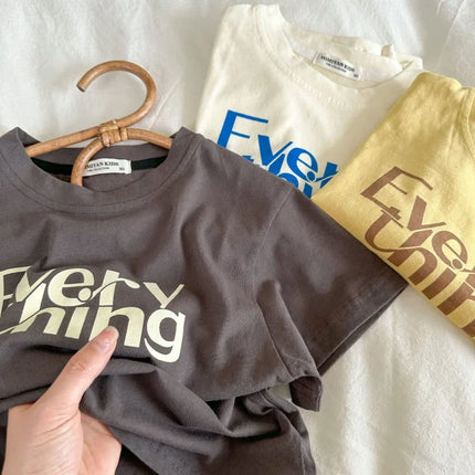 2025 Summer Baby Cute Letter Print T-Shirts for Boys Girls Children Short Sleeve T-Shirts Infant Kids Loose Casual Top Clothes