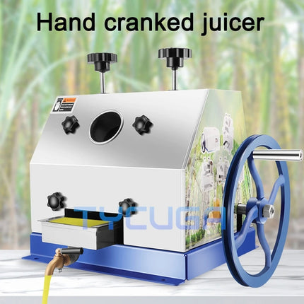 Stainless Steel Sugar Cane Juicer Manual Hand Crank Desktop Sugarcane Bagasse Juice Separator Sugar Cane Machine For Stall Use