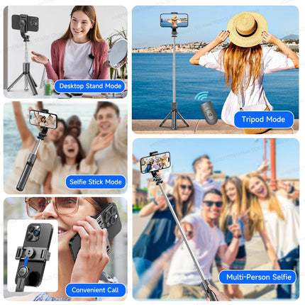 TOKQI Selfie Stick Tripod Phone Stand Portable Mini Tripod with Wireless Bluetooth for Android and Iphone Cell phones Shoot Vlog