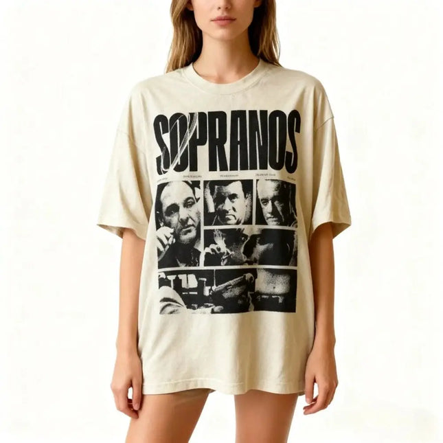 2000s Show Tee Graphic T-Shirt Vintage Y2K  Tops The Sopranos Classic Print Cotton Tee Mob TV Show Lover Gift Unisex