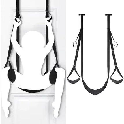SM Sex Swing with Adjustable Door Anchor and Straps for Hands Feet Restraint Unlock Multiple Positions