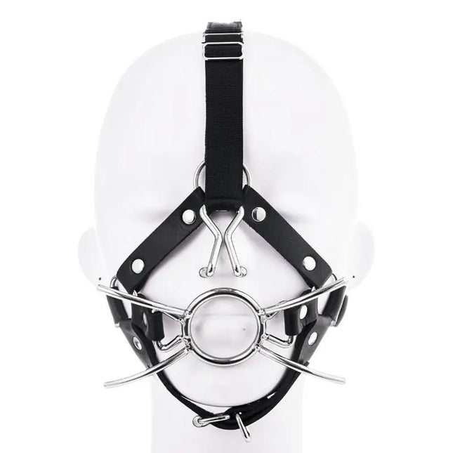 【AD】O Ring Open Mouth Spider Gag Ball, Muzzle Bondage Gear Leather Harness Mask Blindfold, Sex Toys For Couples