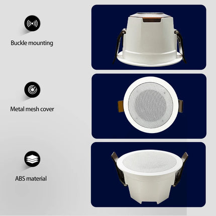 MINI Bluetooths Ceiling Speakers Stereo Sound Indoor Home Audio Background Music System For Bathroom Kitchen Living Room Bedroom