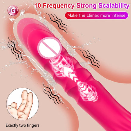 Beginner Thrusting Telescopic Dildo Vibrators Female G Spot Clitoral Anal Stimulation Retractable Vaginal Toy Sex Toys for Women
