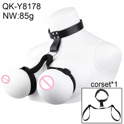 LICKER Chest Harness Belt PU Leather And Webbing Bra Erotic Corset Breast Pleasure Chest Binder Breast Bondage Female Sex Toys