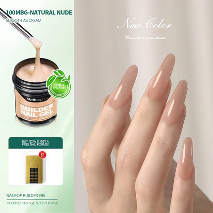 Nailpop Professional Builder Gel UV Hard Gel for Nail Strengthen Quick Building Long Lasting Soak Off Extension Gel 30/100g