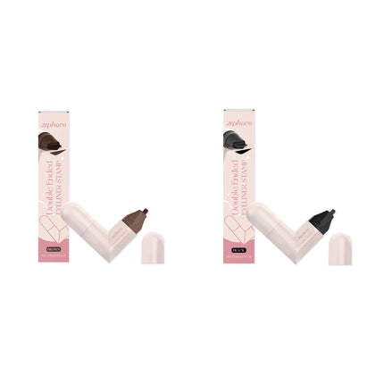Rotating Eyeliner Stamp Pen Waterproof Sweat-Proof Integrated Black Brown Dual-Head Triangular Tip Symmetric Liquid Eyeliner Pen