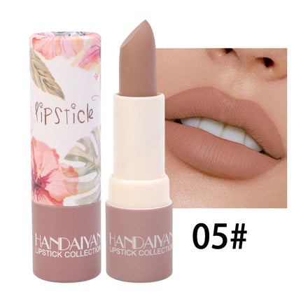 Rose Pink Nude Matte Velvet Lipstick Color Rendering Lasting Non-stick Cup Sexy Lipsticks Waterproof Beauty Lips Makeup Cosmetic