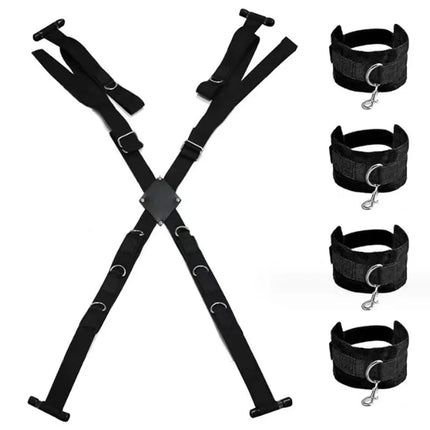 Snap On Door Cross Hand and Foot Cuffs Adjustable Couples Sex Bondage Restraints couple sex BDSM