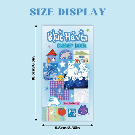20 Sheets Series Sticker Book, Cartoon Aesthetic Style Material Handbook, Animals Stickers for DIY Scrapbooking Journaling
