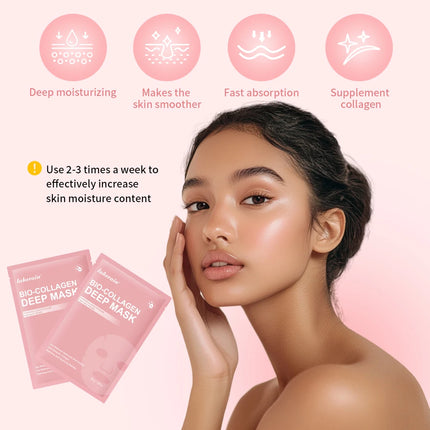 4pcs Collagen Deep Face Mask Hydrating Overnight Moisturizing Face Mask Pore Minimizing Plumping Travel Essentials Beauty Skinca