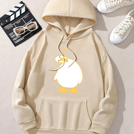 Cute Crooked Duck Printed Hoodie Hoodie Women's Autumn Winter Top Round Neck Long Sleeve Female Fashion Causal Clothing