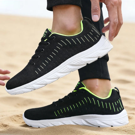2026 New Trendy Men's Knit Sneakers Breathable Lightweight Casual Shoes Non-slip Soft Sole Comfortable Walking Sports Shoes for Men