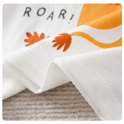 Baby Boy And Girl Pure Cotton Top Cartoon Lion T-Shirt Spring And Autumn Pullover Outdoor Clothes Baby Daily Base Clothes