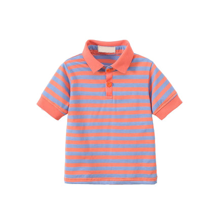 Summer boys striped polo shirt lapel short-sleeved T-shirt top boys and toddler cute Tee Polo Shirts Kids Clothing 1-9Y