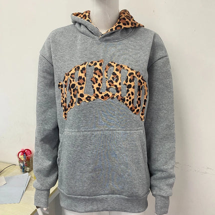 2025 lined leopard print letter embroidered street casual pants y2k, men's and women's hooded sweatshirt, new trendy brand for k
