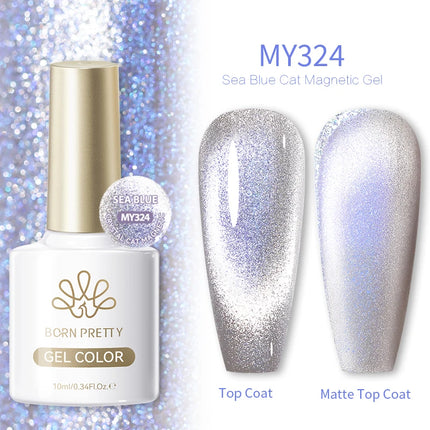 BORN PRETTY 10ml Auroras Glitter Cat Magnetic Gel Nail Polish Jelly Glass Bead Semi Permanent Soak Off UV LED Varnish Manicure