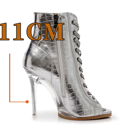 2023 New Fashion Women Heels  Lace-up Boot Stilettos Jazz Dance Lady Shoes For Latin Dancing Outdoor Sexy Stilettos Plus Size