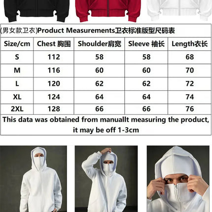 Red Bull Men's Zippered Hooded Sweatshirt Warmth and Casual Sports Wear with Zipper Face Mask Design Sports Jacket Racing Suit