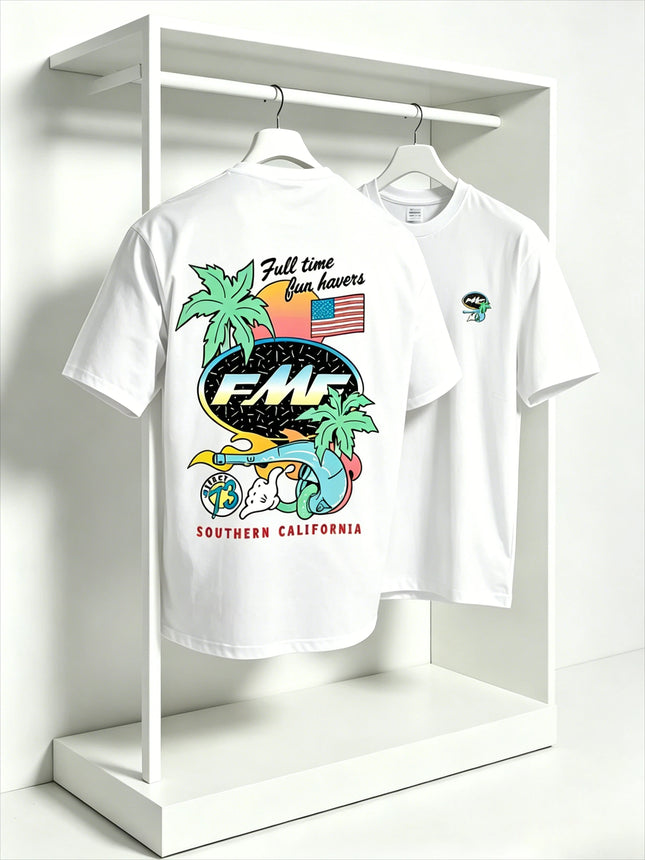 FMF Ride Bad Fast Motocross T Shirt for Men 100% Cotton Dirt Bike Racing Graphic Tee Casual Short Sleeve White 2026 New