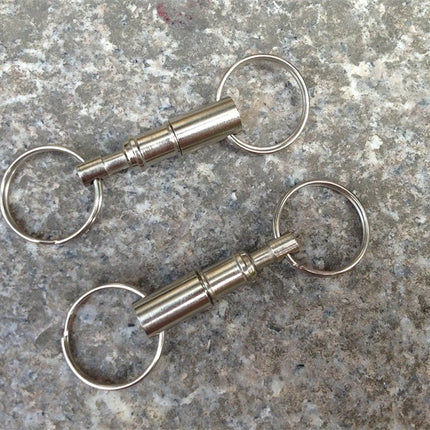 Detachable Pull Apart Metal Keychain for Women Men Silver Color Double End Key Chains Quick Release Keyring