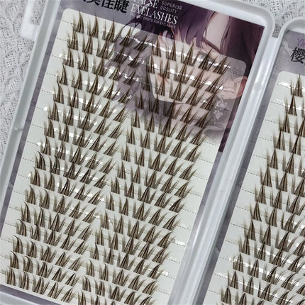 Sunflower Brown False Eyelashes 11-13mm Mixed Length Doll Lashes Extension Natural Wispy Soft Comic Eye Lashes Makeup Tool