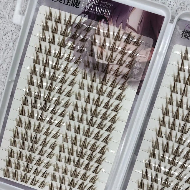 Sunflower Brown False Eyelashes 11-13mm Mixed Length Doll Lashes Extension Natural Wispy Soft Comic Eye Lashes Makeup Tool