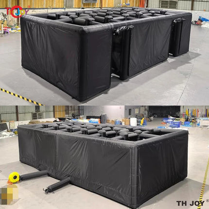 New Design Black Fun Maze Game Large Inflatable Halloween Haunted House Inflatable Haunted Labyrinth Maze for Outdoor Play