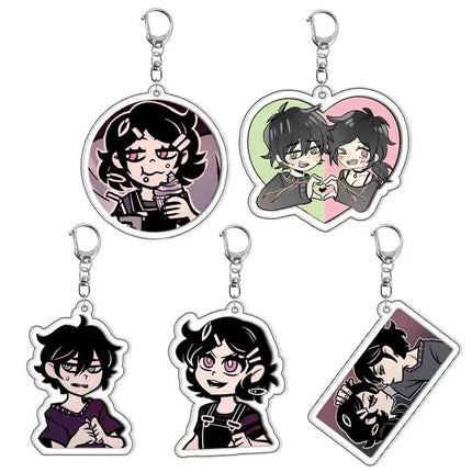 Game The Coffin of Andy and Leyley Cosplay Acrylic Keychain Women Man Cute Key Chain Key Ring Bag Charm Ornament Accessories