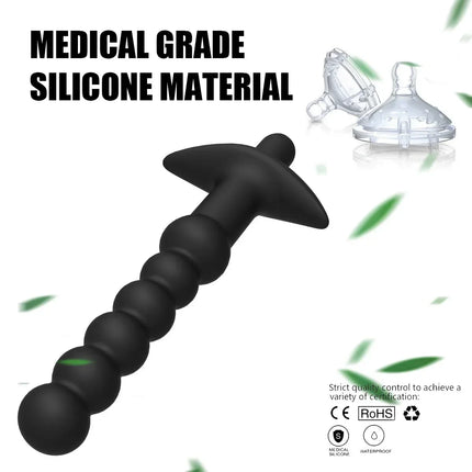 Silicone 10 Speeds Anal Plug Prostate Massager Vibrator Butt Plugs 6 Beads Sex Toys for Woman Couple Men Adult Product Sex Shop