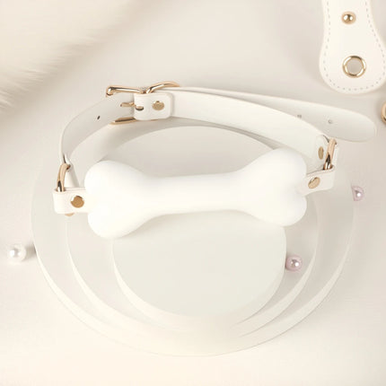 6 PCS BDSM Bondage Set White Maid Role Play Restraints Kit SM Fetish Toys Handcuff Slave Collar Blindfold for Couples Sex Games