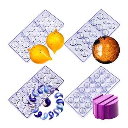 Beginner-Friendly 3D Polycarbonate Chocolate Mold, Easy-Release Sphere Mold for Chocolate Bombs & Bars
