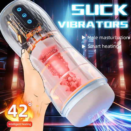 Automatic Sucking Sex Toy Male Masturbator Cup Vibration Blowjob Machine Heating Masturbation Adult for Men Masturbate Supplies