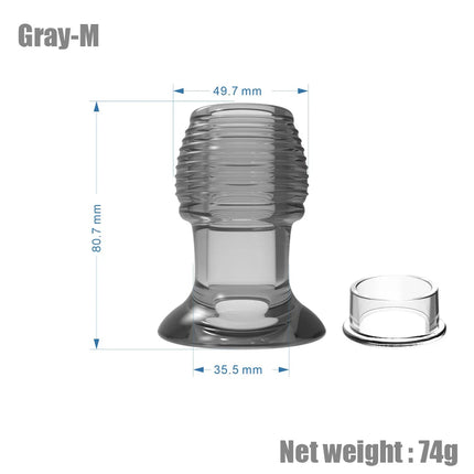 Hollow Anal Plug Ribbed Transparent Butt Plug Silicone Anal Tunnel Enema Dilator Stretching Adult Sex Toy for Men Women Gay