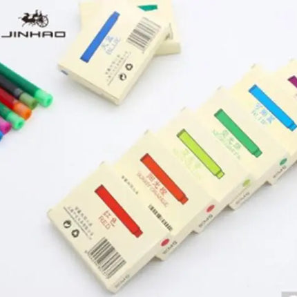Jinhao 5/10/15 pcs Color Ink Cartridge Refill Fountain Pen Office School Student Stationery Ink Supplies Fountain Pen Ink