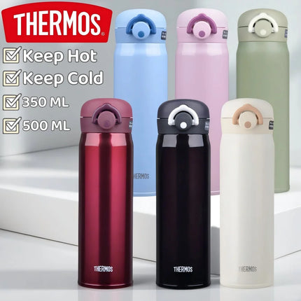THERMOS Water Bottle 500ml Children Stainless Steel Vacuum Flask Thermal Mug, 6-12H Hot & Cold, Leakproof Coffee Mug for Hiking